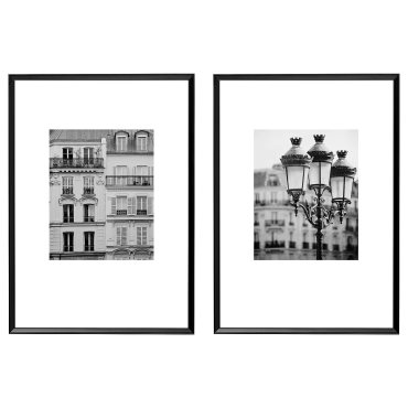 KNOPPÄNG, κορνίζα με πόστερ/Παρίσι σε άσπρο-μαύρο, 2 τεμ. 50x70 cm, 605.608.09
