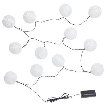 SOLVINDEN, lighting chain with built-in LED light source/12 lights/outdoor/battery-operated, 605.759.81