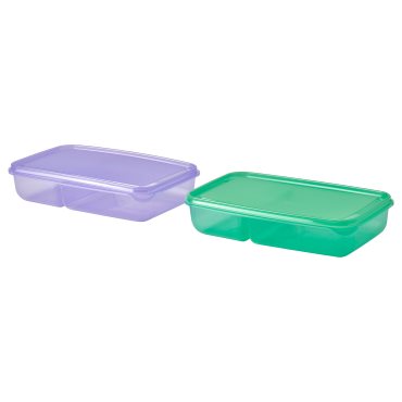 PRUTA, sandwich container with lid/2 pack, 22x14x5 cm, 605.967.09