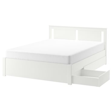 SONGESAND, bed frame with 4 storage boxes, 140X200 cm, 692.413.37
