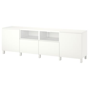 BESTÅ, TV bench with drawers and door, 240x42x74 cm, 694.347.55