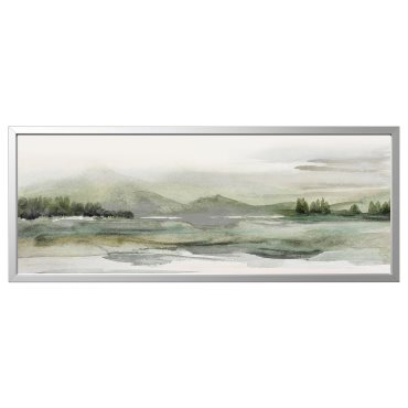 BJÖRKSTA, picture with frame/green nature, 140x56 cm, 695.089.25