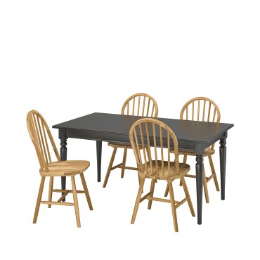 INGATORP/SKOGSTA, table and 4 chairs, 155/215 cm, 695.451.93