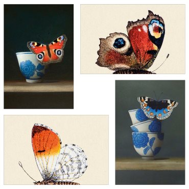 YLLEVAD, art card/four butterflies/4 pack, 10x15 cm, 705.680.51