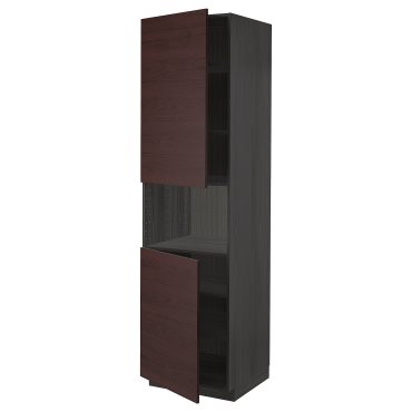 METOD, ψηλό ντουλάπι για φούρνο μικροκυμάτων με 2 πόρτες/ράφια, 60x60x220 cm, 794.634.60
