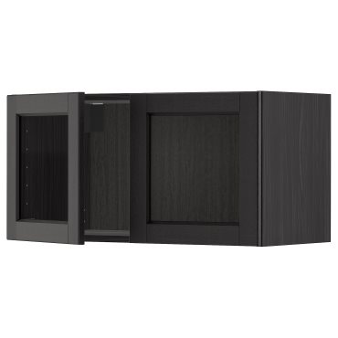 METOD, wall cabinet with 2 glass doors, 80x40 cm, 794.682.31