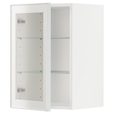 METOD, wall cabinet with shelves/glass door, 40x60 cm, 794.905.43