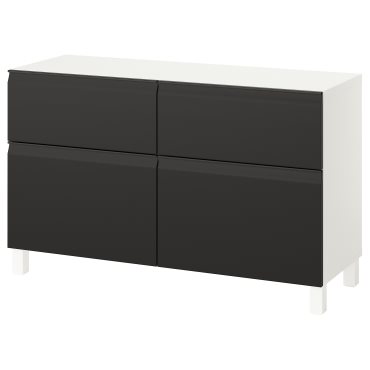 BESTÅ, storage combination with doors/drawers soft-closing, 120x42x74 cm, 795.693.34