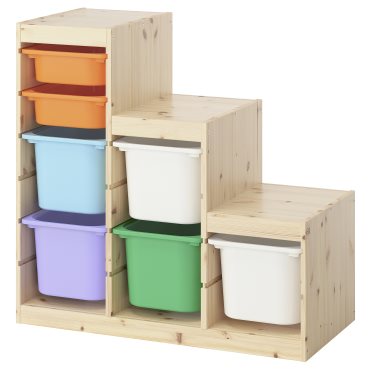 TROFAST, σύνθεση αποθήκευσης με κουτιά, 94x44x91 cm, 795.744.39