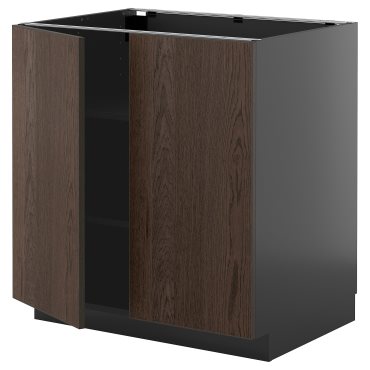 METOD, base cabinet with shelves/2 doors, 80x60 cm, 795.886.53