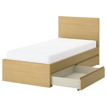 STORKLINTA, bed frame with 2 storage boxes, 90x200 cm, 796.308.31