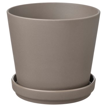 KLARBÄR, plant pot with saucer/in/outdoor, 15 cm, 805.084.29