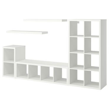 KALLAX/LACK, storage combination with 2 shelves, 266x39x147 cm, 893.986.76