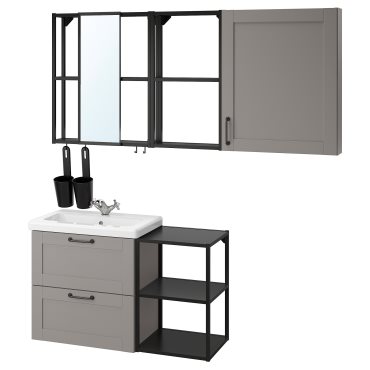 ENHET/TVALLEN, bathroom furniture set of 18, 102x43x65 cm, 894.800.01