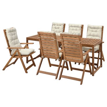 NÄMMARÖ, τραπέζι/6 καρέκλες με ρυθμιζόμενη πλάτη/εξωτερικού χώρου, 200 cm, 894.912.12
