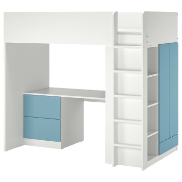 SMÅSTAD, loft bed with desk with 3 drawers, 90x200 cm, 895.420.23