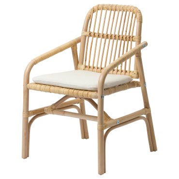 SALNO/GRYTTOM, καρέκλα με μαξιλάρι/ρατάν, 895.646.04