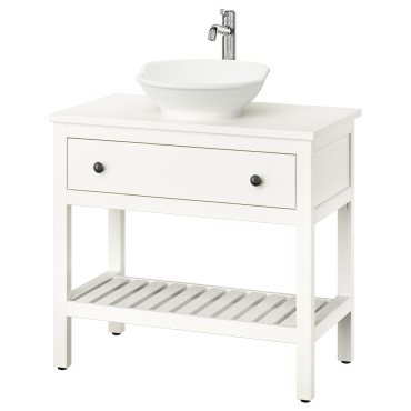 HEMNES/VÄSTER, open wash-stand with drawer/wash-basin/tap, 82x48x90 cm, 895.684.71