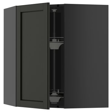 METOD, corner wall cabinet with carousel, 68x80 cm, 895.874.17