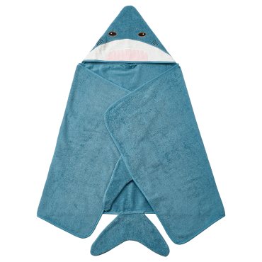 BLAVINGAD, πετσέτα με κουκούλα/σχήμα καρχαρία, 70x140 cm, 905.284.41