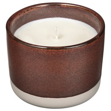 ROSENSLÅN, scented candle in ceramic jar/amber & rose, 25 hr, 905.482.41