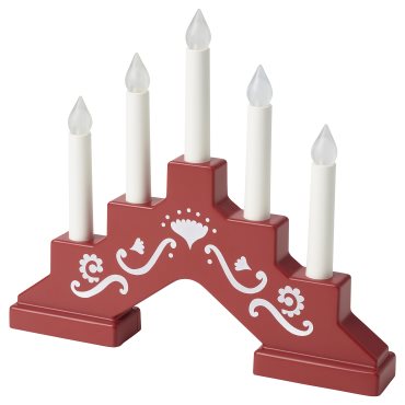 STRÅLA, 5-armed candelabra with built-in LED light source/battery-operated/mini, 905.824.47