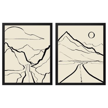 RODALM, κορνίζα με πόστερ/γραμμικά τοπία, 2 τεμ. 40x50 cm, 905.907.58