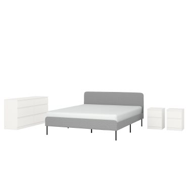 SLATTUM/KULLEN, bedroom furniture/set of 4, 160x200 cm, 994.834.24