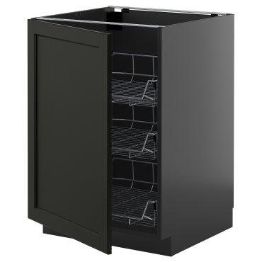 METOD, base cabinet with wire baskets, 60x60 cm, 995.887.51