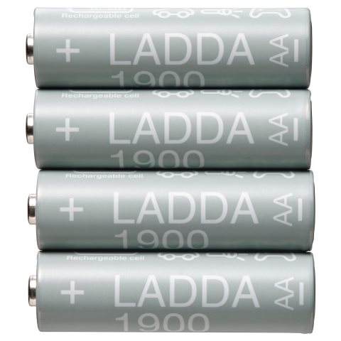 LADDA, επαναφορτιζόμενη μπαταρία HR6 AA 1.2V, 4 τεμ., 005.098.14