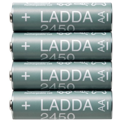 LADDA, rechargeable battery HR6 AA 1.2V, 4 pack, 505.046.92