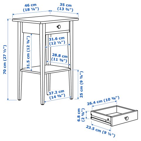 HEMNES, Κομοδίνο, 901.212.34 - IKEA Κύπρος HEMNES, Κομοδίνο, 901.212.34