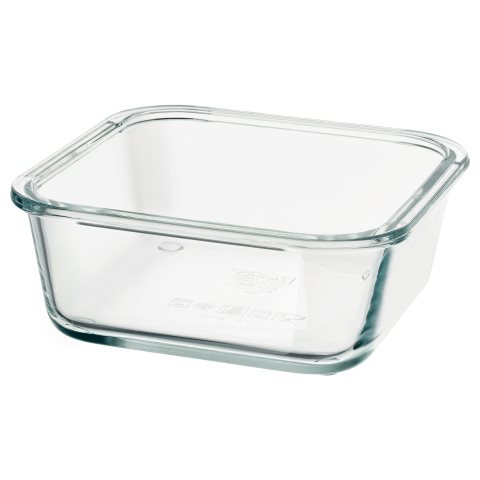 IKEA 365+, δοχείο αποθήκευσης τροφίμων τετράγωνο/γυαλί, 600 ml, 003.592.06