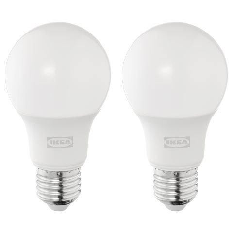 SOLHETTA, LED bulb E27 470 lumen/2 pack, 2700 K, 505.914.82