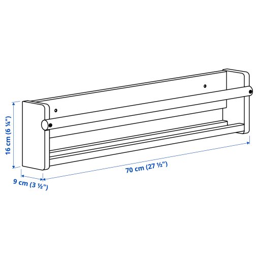 FLISAT, wall storage, 70x9x16 cm, 002.907.78