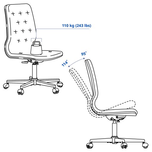 MULLFJÄLLET, καρέκλες συνεδρίων με ροδάκια, 004.724.91