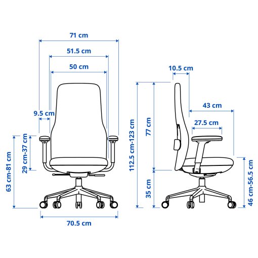 GRONFJALL, office chair with armrests, 005.034.40