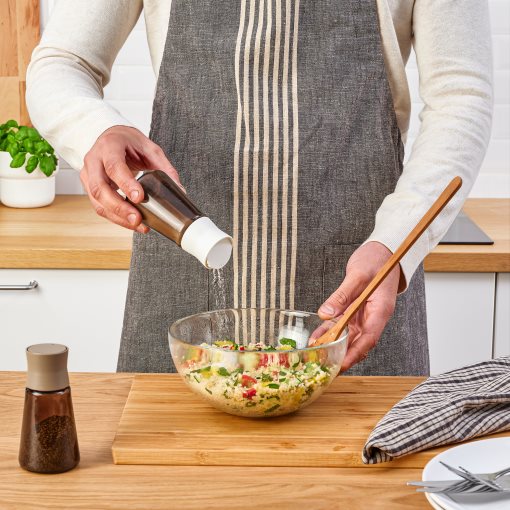 HALVTOM, salt and pepper shakers/glass/2 pack, 12 cm, 005.234.43