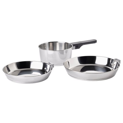 SLATROCKA, 4-piece cookware kit with detachable handle, 005.605.86