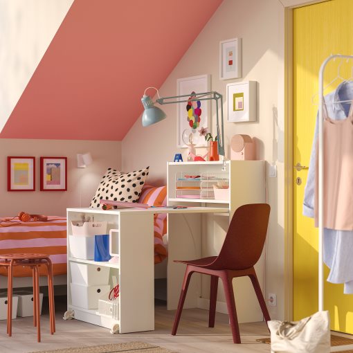 BILLY, bookcase with foldable table, 80x33/112x106 cm, 005.797.55