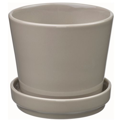 KLOTLÖNN, plant pot with saucer/in/outdoor, 9 cm, 005.840.02