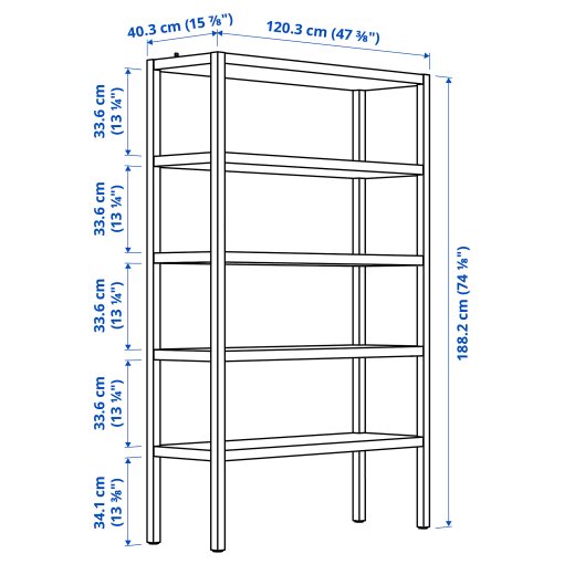 STOCKHOLM 2025, ραφιέρα, 120x40x188 cm, 005.866.33