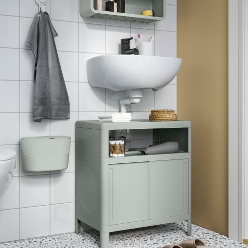 KINNASJÖ, καλάθι απορριμμάτων με καπάκι και αυτοκόλλητο, 4 l, 005.918.56