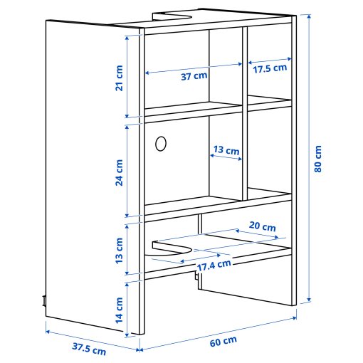 METOD, wall cabinet frame for built-in extractor hood, 60x37x80 cm, 005.922.19