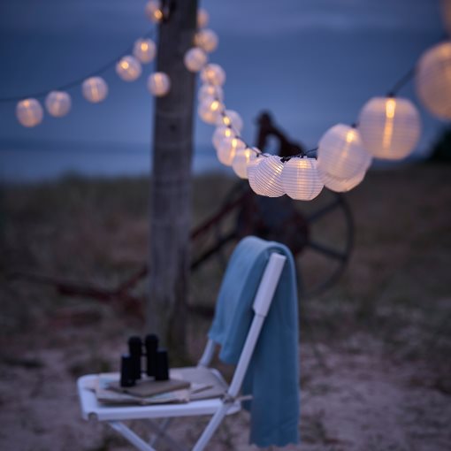 SOLVINDEN, γιρλάντα φωτισμού με ενσωματωμένο φωτισμό LED/12 λαμπτήρες/εξωτερικού χώρου/λειτουργία με μπαταρία, 005.931.48