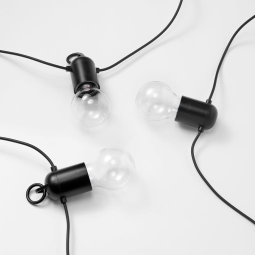 SVARTRÅ, γιρλάντα φωτισμού με ενσωματωμένο φωτισμό LED/12 λαμπτήρες/εξωτερικού χώρου, 006.115.43