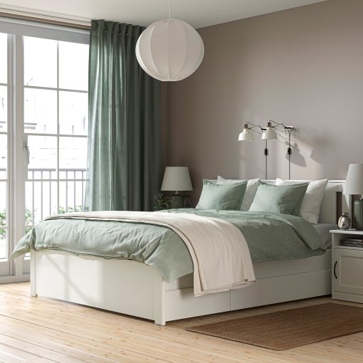 SONGESAND, bed frame with 4 storage boxes, 140X200 cm, 092.413.35