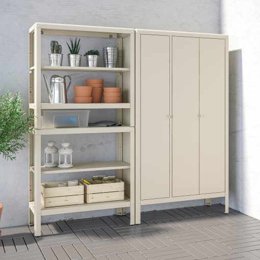KOLBJÖRN, shelving unit with cabinet, 171x37x161 cm, 092.916.22