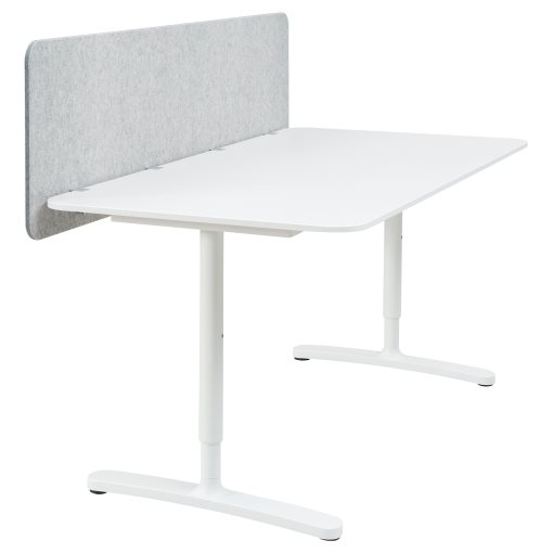 BEKANT, desk with screen, 093.873.61