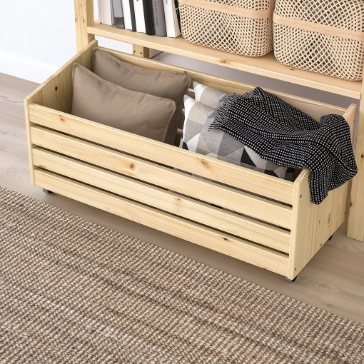 IVAR, shelving unit with storage box, 89x30x124 cm, 094.045.82